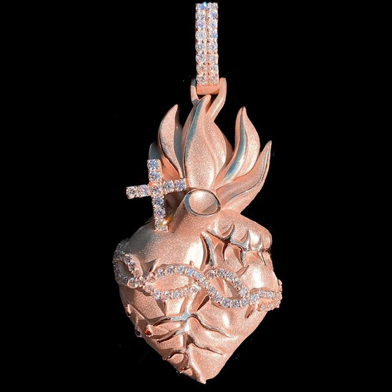 Matte Holy Heart Thorn Pendant