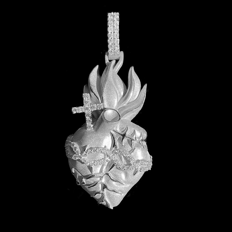 Matte Holy Heart Thorn Pendant