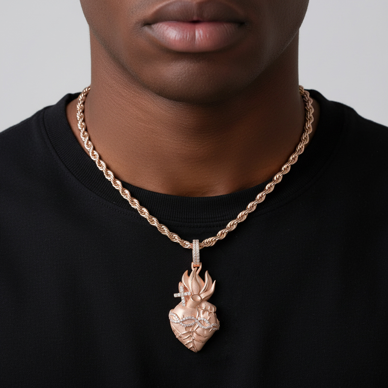 Matte Holy Heart Thorn Pendant Matte Holy Heart Thorn Pendant