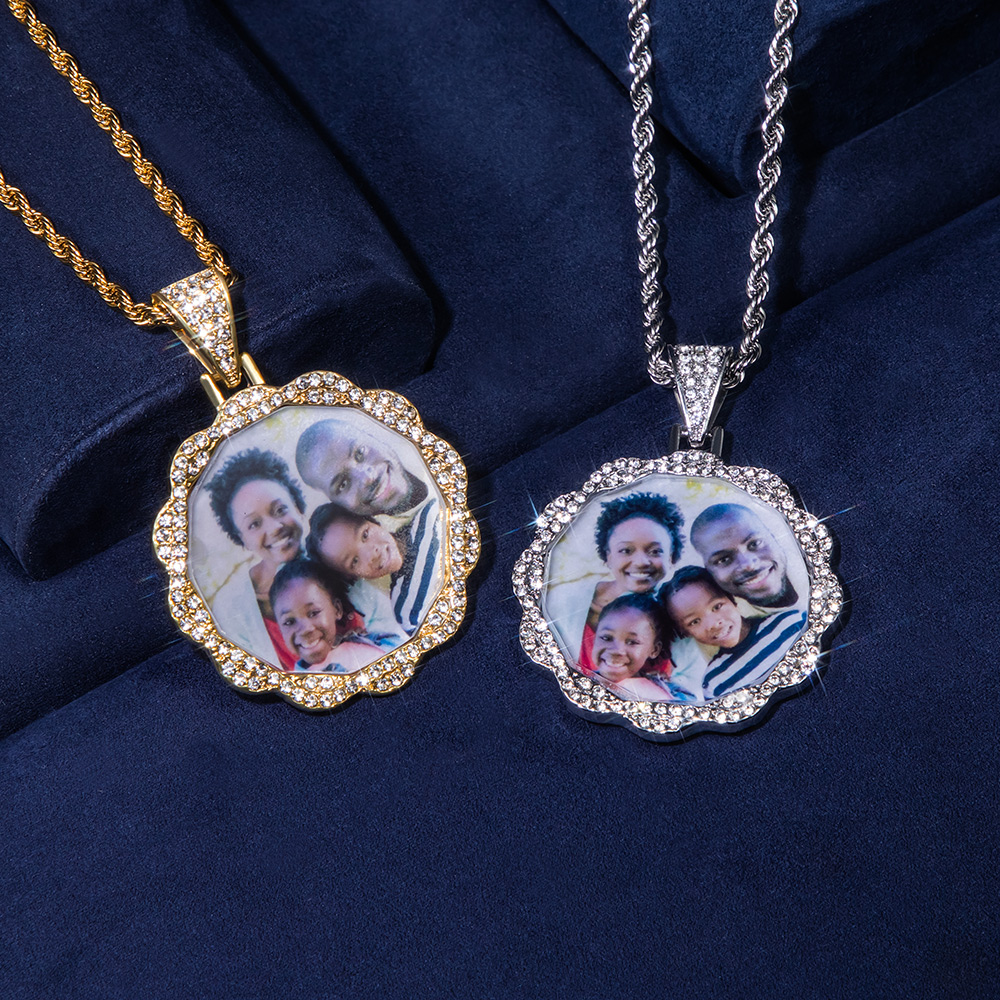 Iced Drawstring Custom Photo Pendant