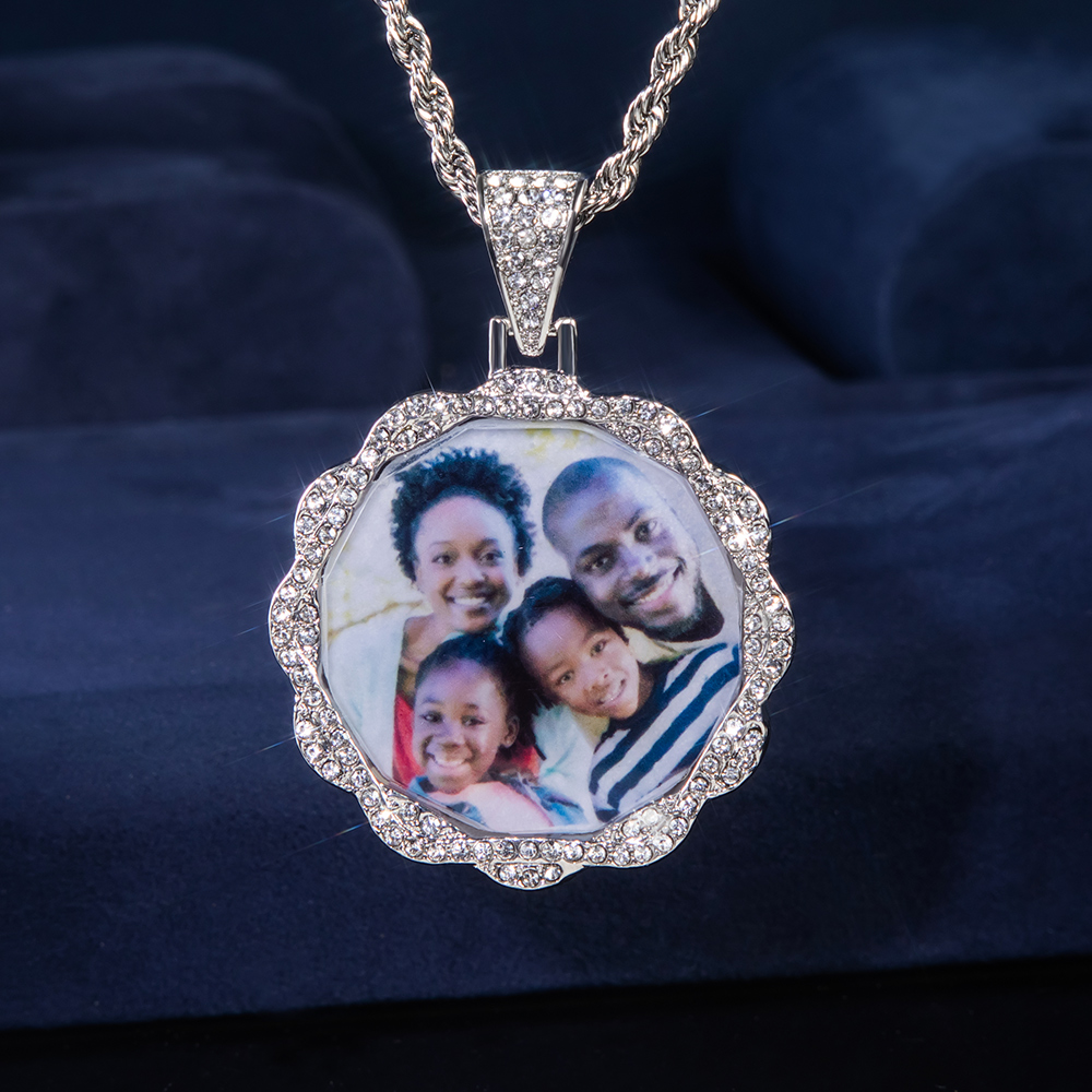 Iced Drawstring Custom Photo Pendant