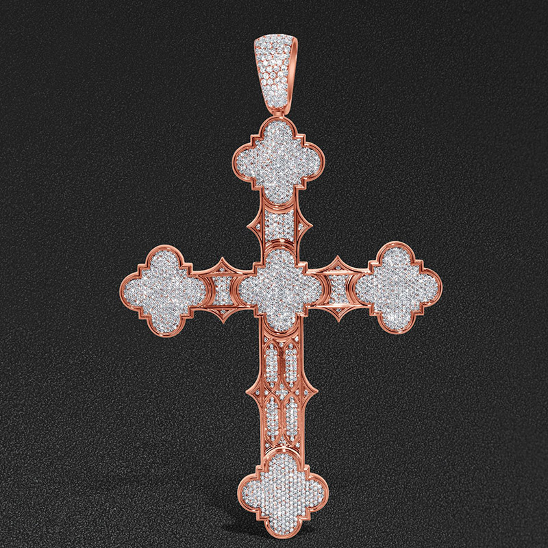 Iced Out Notre Dame Cross Pendant