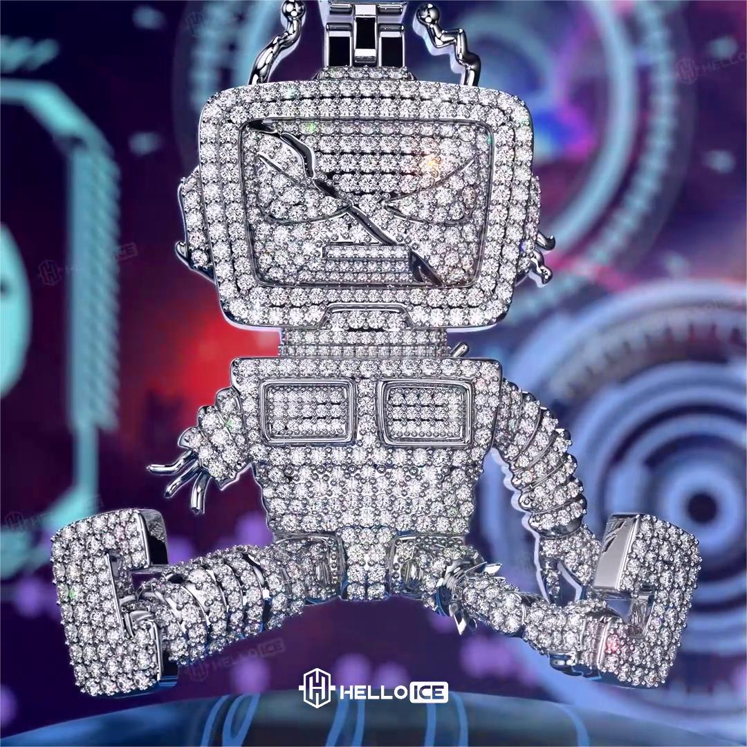 Fully Iced Robot Pendants