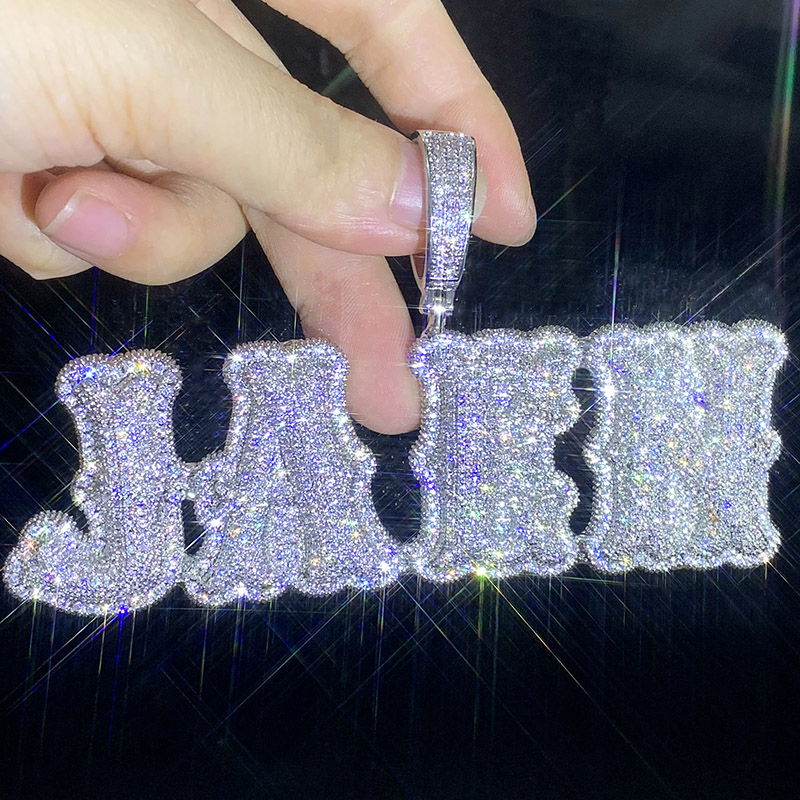 Iced Out Custom Micro Pave Name Pendant