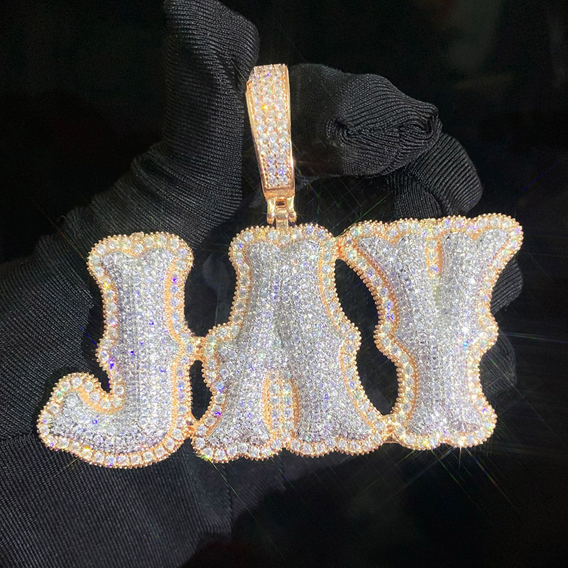 Iced Out Custom Micro Pave Name Pendant