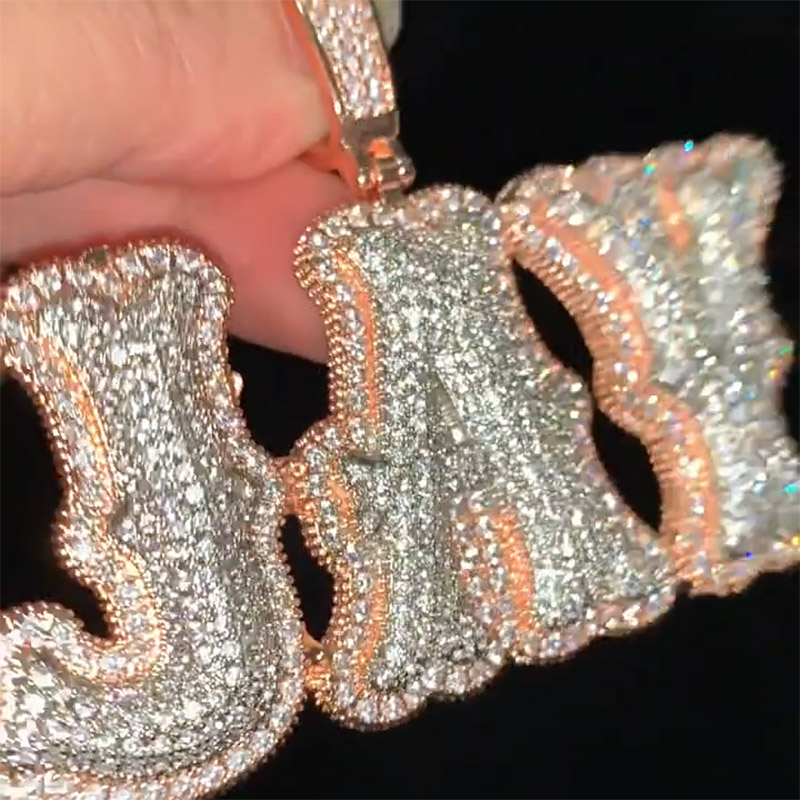 Iced Out Custom Micro Pave Name Pendant