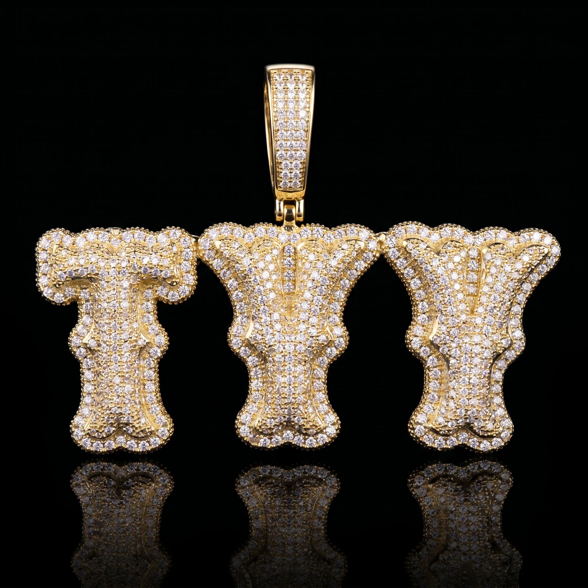 Iced Out Custom Micro Pave Name Pendant Iced Out Custom Micro Pave Name Pendant