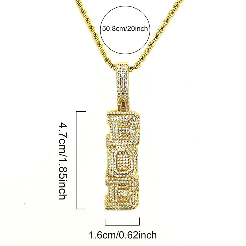 Iced Out Custom Double Layer Letters Vertical Name Pendant