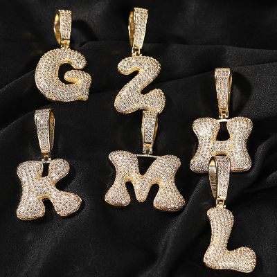 Iced Out Custom Bubble Letter Pendant