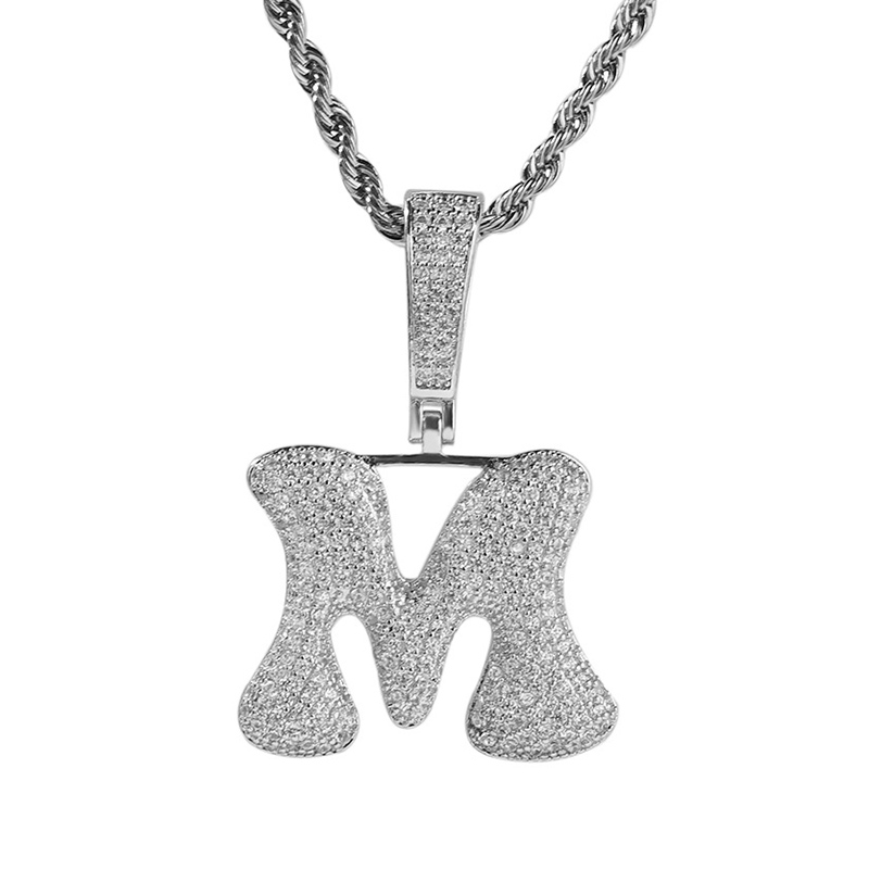 Iced Out Custom Bubble Letter Pendant