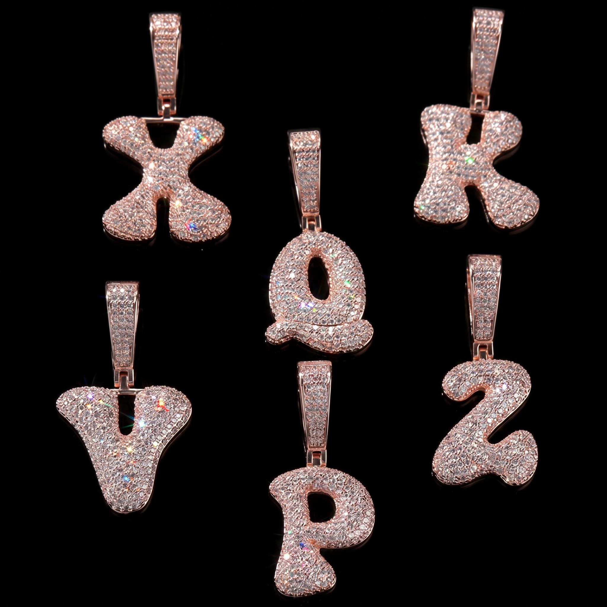 Iced Out Custom Bubble Letter Pendant Iced Out Custom Bubble Letter Pendant