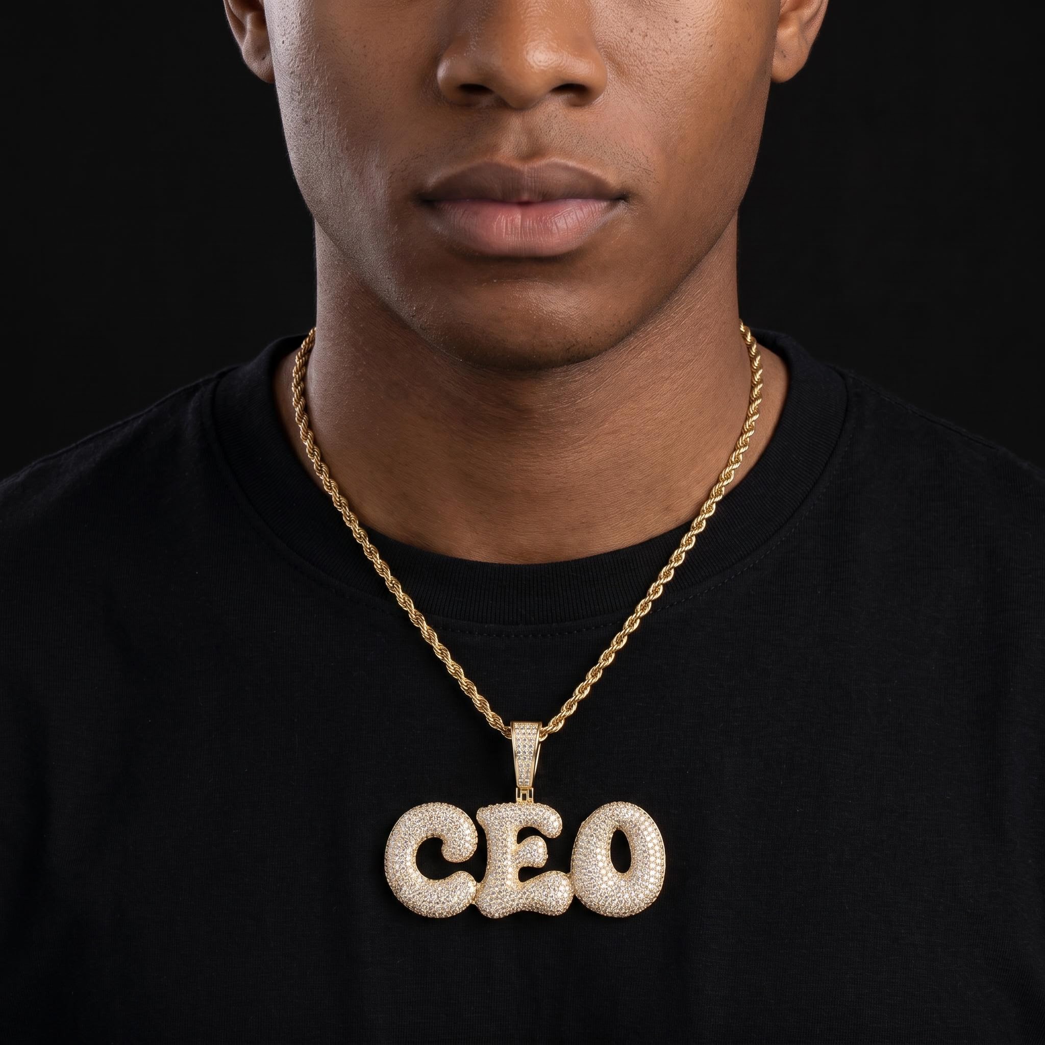 Iced Out Custom Bubble Letter Pendant Iced Out Custom Bubble Letter Pendant