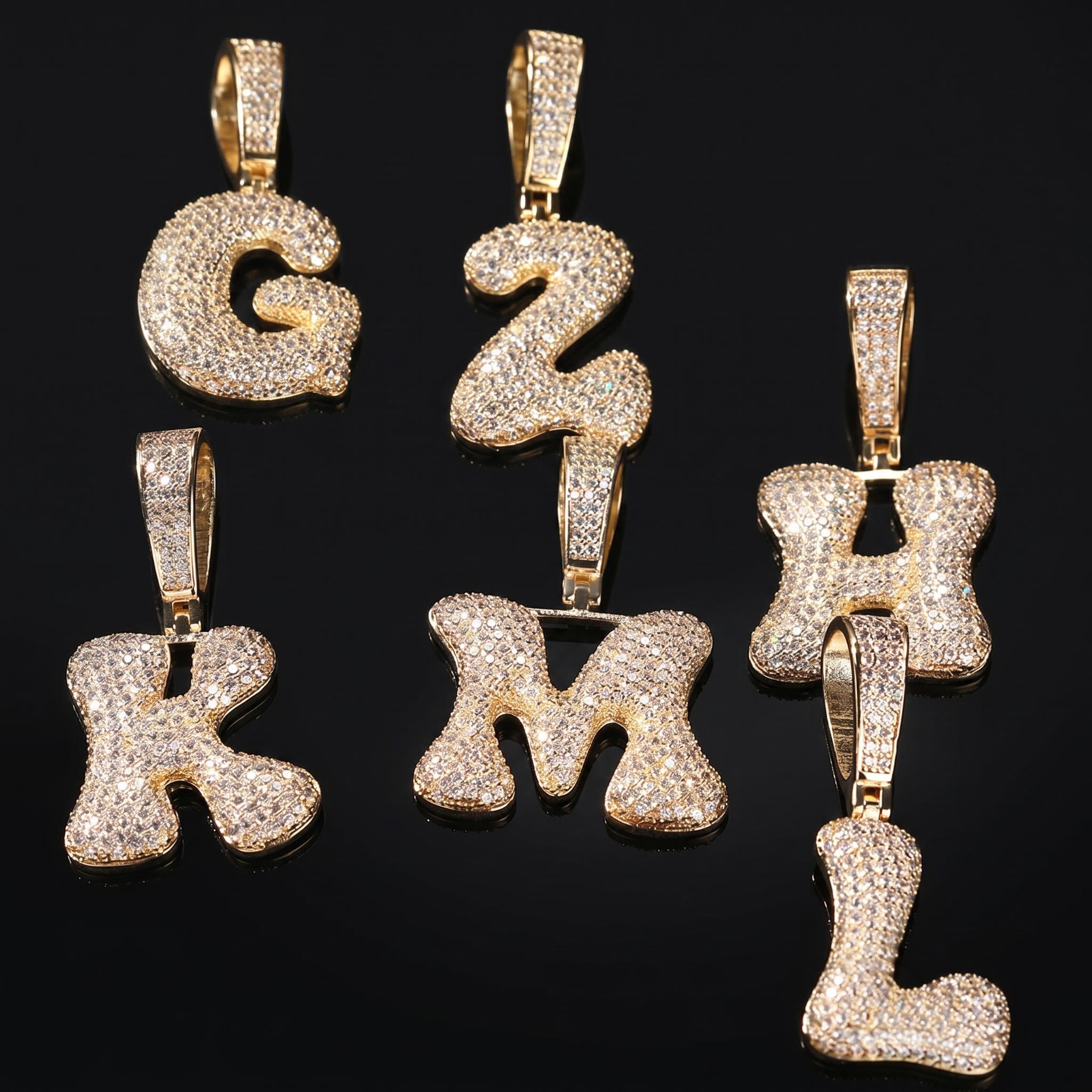 Iced Out Custom Bubble Letter Pendant Iced Out Custom Bubble Letter Pendant