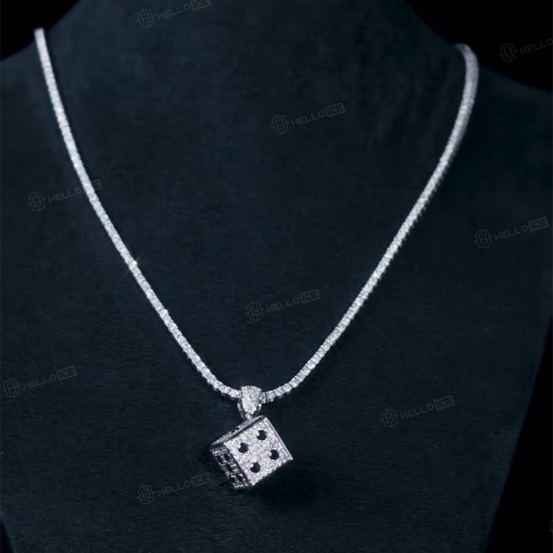 Iced Out Lucky Dice Pendant