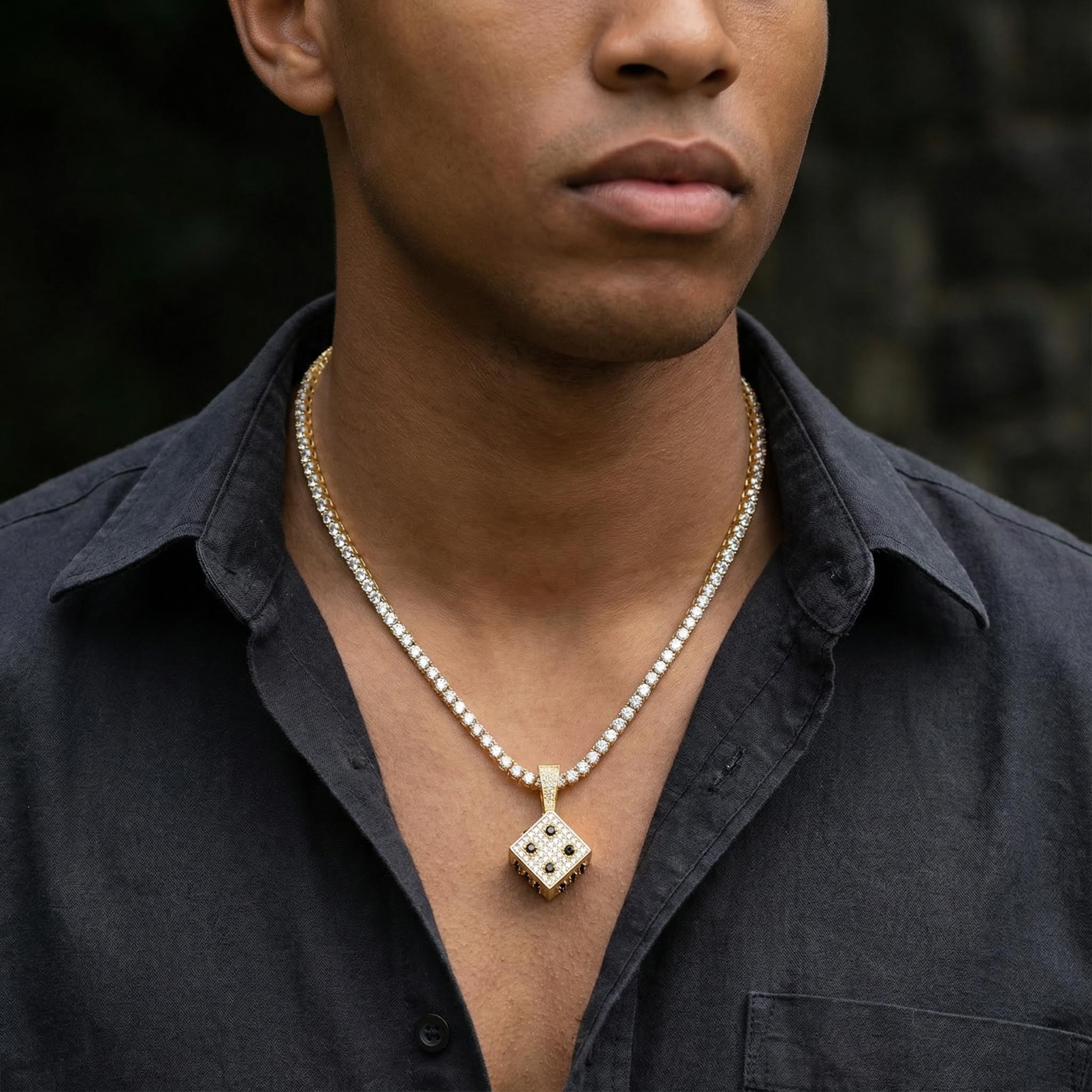 Iced Out Lucky Dice Pendant