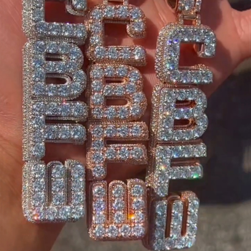 Iced Out Custom Vertical Letter Pendant