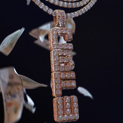 Iced Out Custom Vertical Letter Pendant