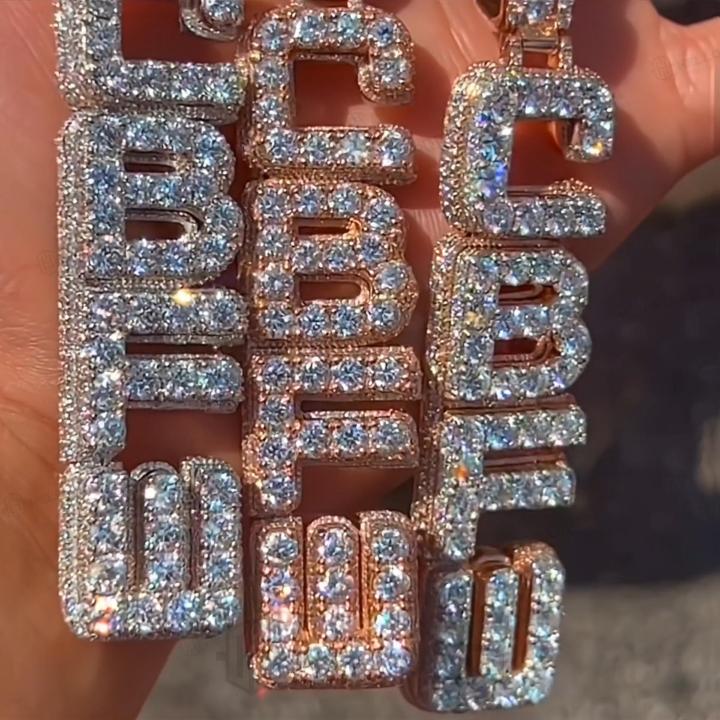 Iced Out Custom Vertical Letter Pendant Iced Out Custom Vertical Letter Pendant