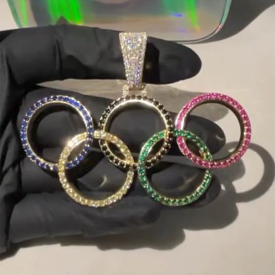 Iced Out 2024 Olympic Rings Pendant