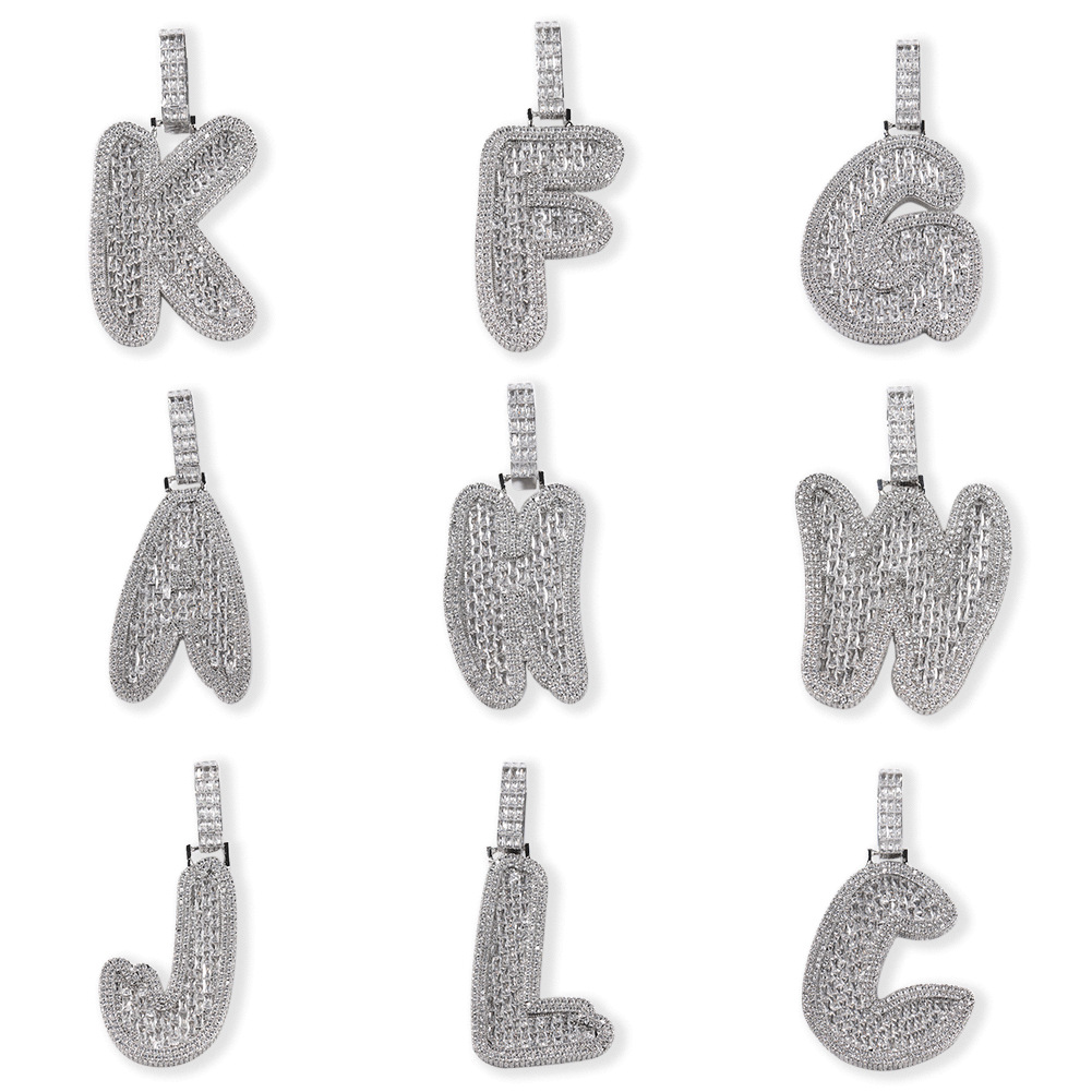 Iced Out Baguette 26 A-Z Letter Pendant