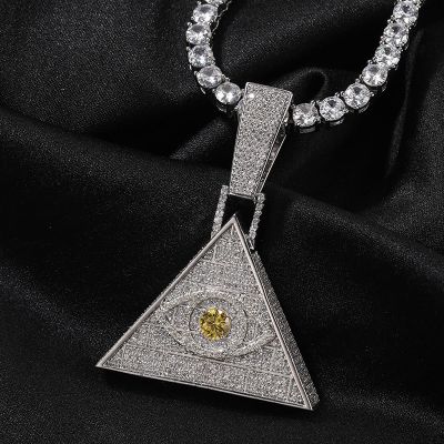 Iced Out Pyramid Eye of Horus Pendant