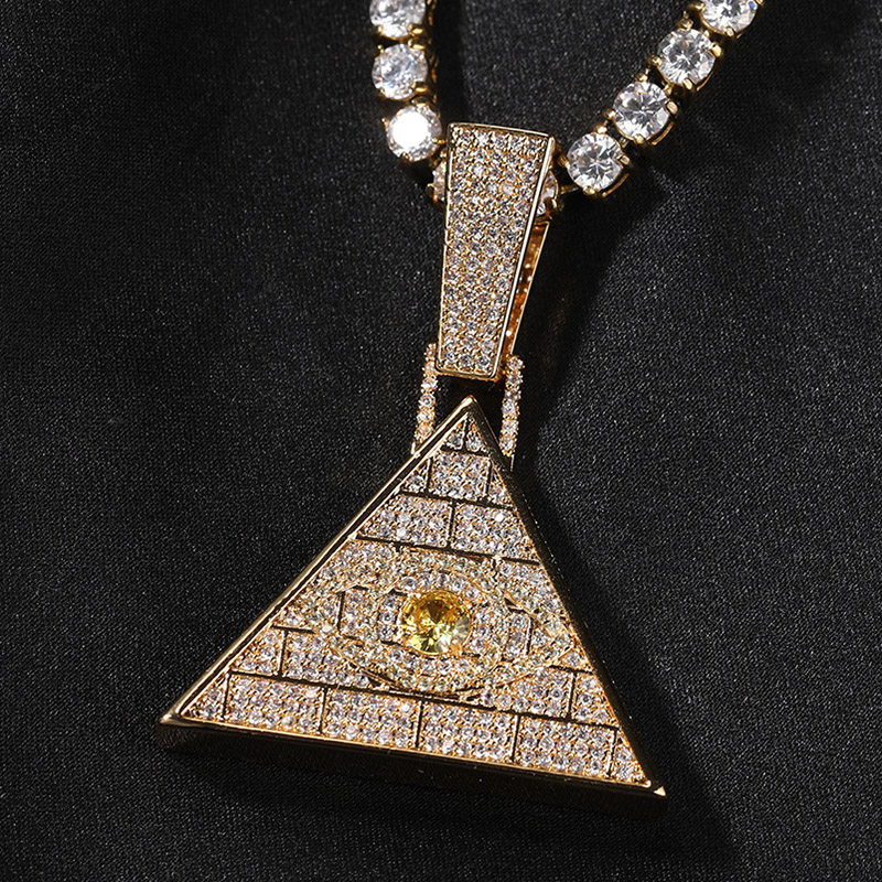 Iced Out Pyramid Eye of Horus Pendant