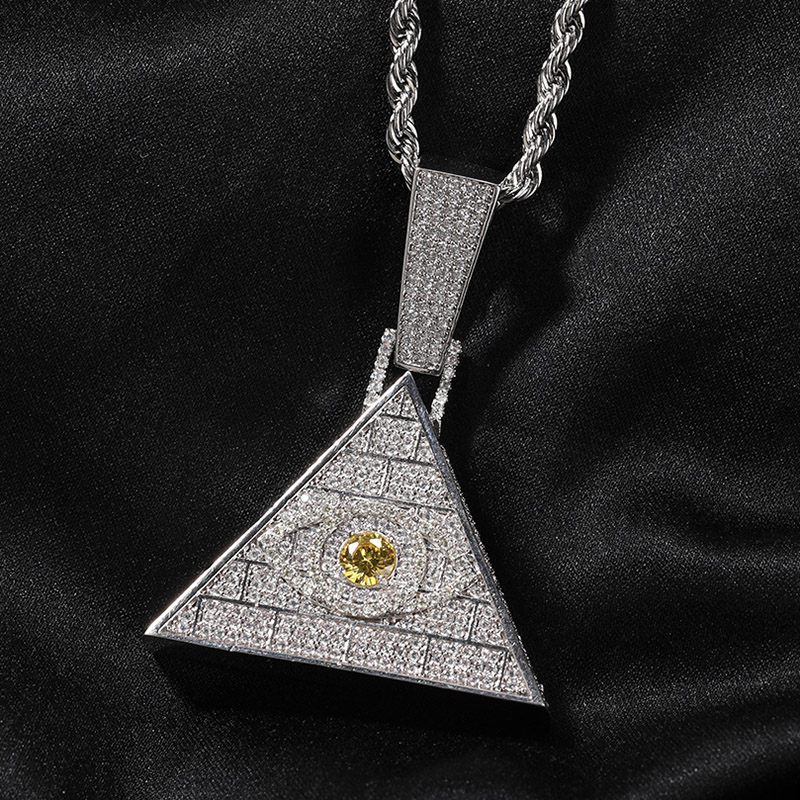 Iced Out Pyramid Eye of Horus Pendant