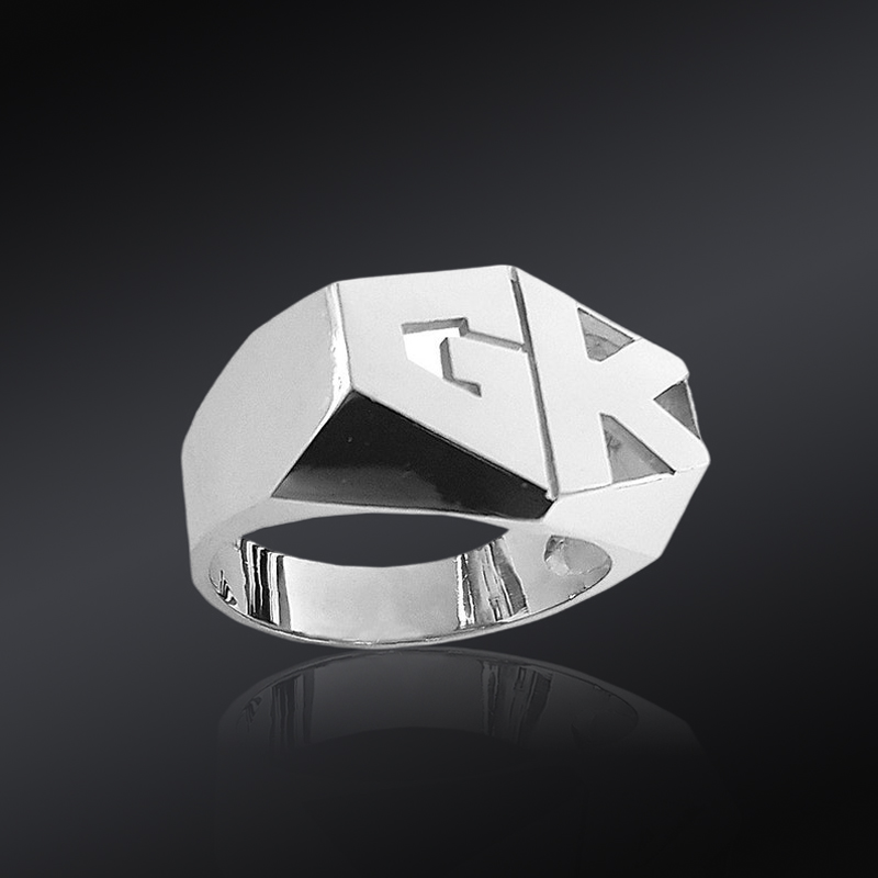 Hexagon Custom Name Ring