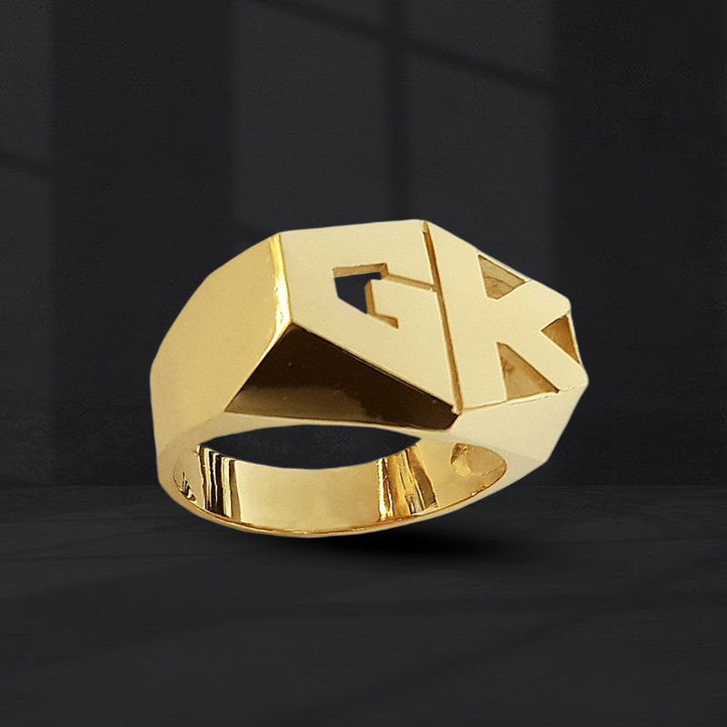 Hexagon Custom Name Ring