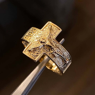 INRI Ring in Gold for Men