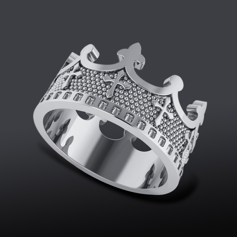 Cross Crown Ring for Men