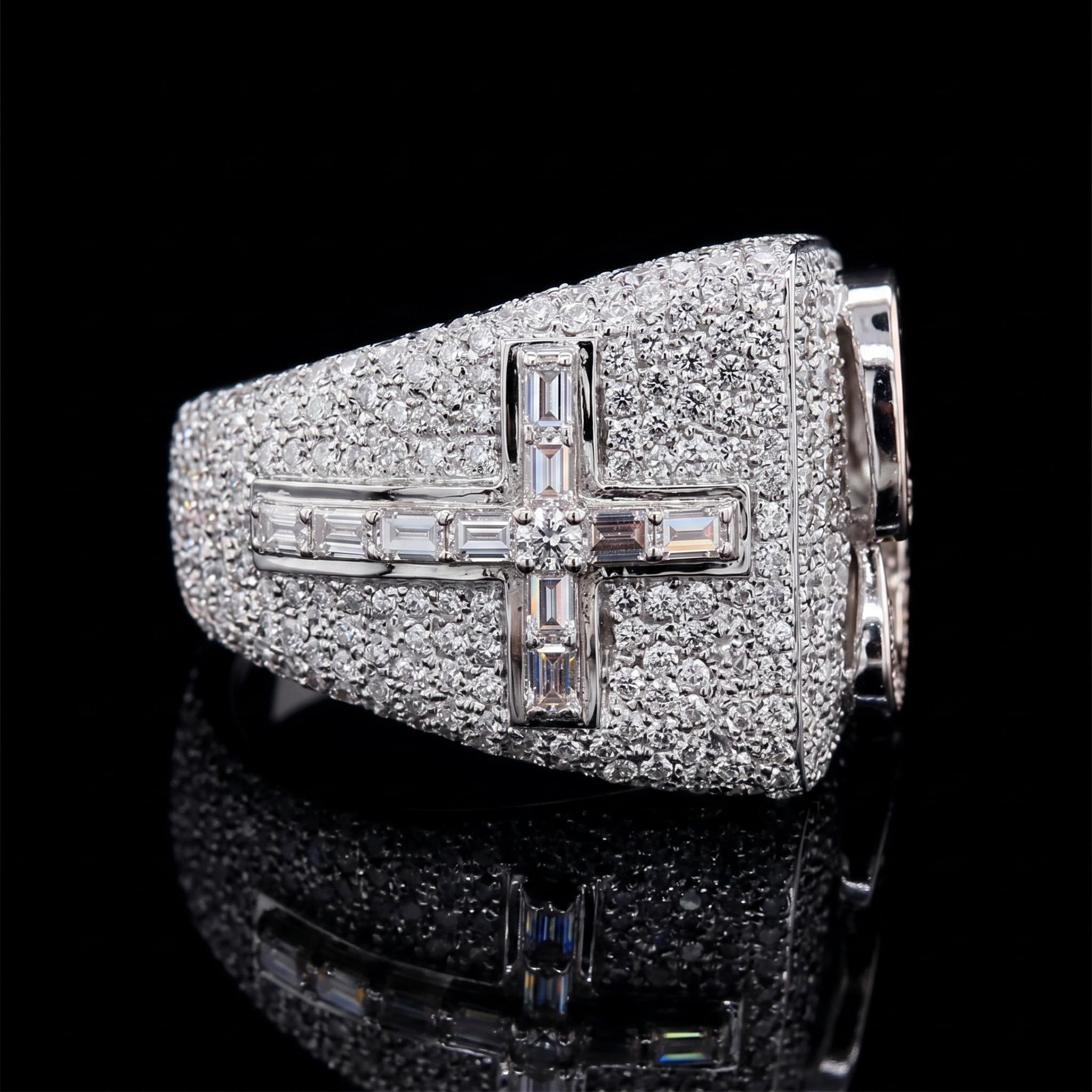 Iced "Chosen One" Cross & Prayer Hand Ring