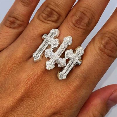 Iced Triple Cross Ring