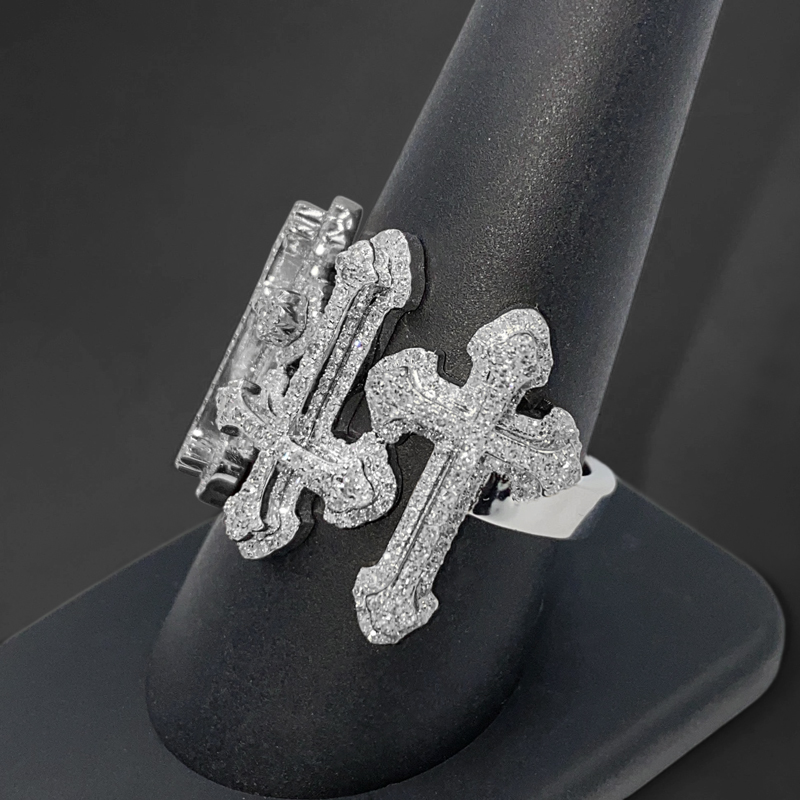 Iced Triple Cross Ring