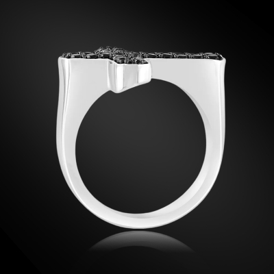 1.6 CTW Black Diamond Men's Cross Ring