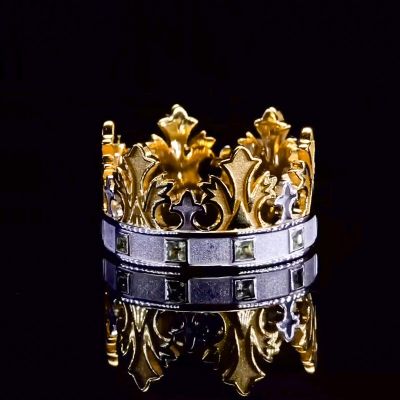 Two Tone King Crown Ring