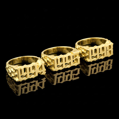 Custom Memorial Year/Numbers Nugget Ring