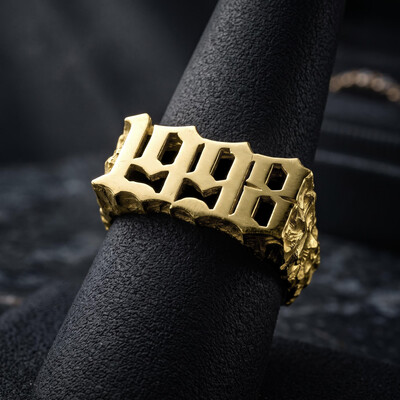 Custom Memorial Year/Numbers Nugget Ring