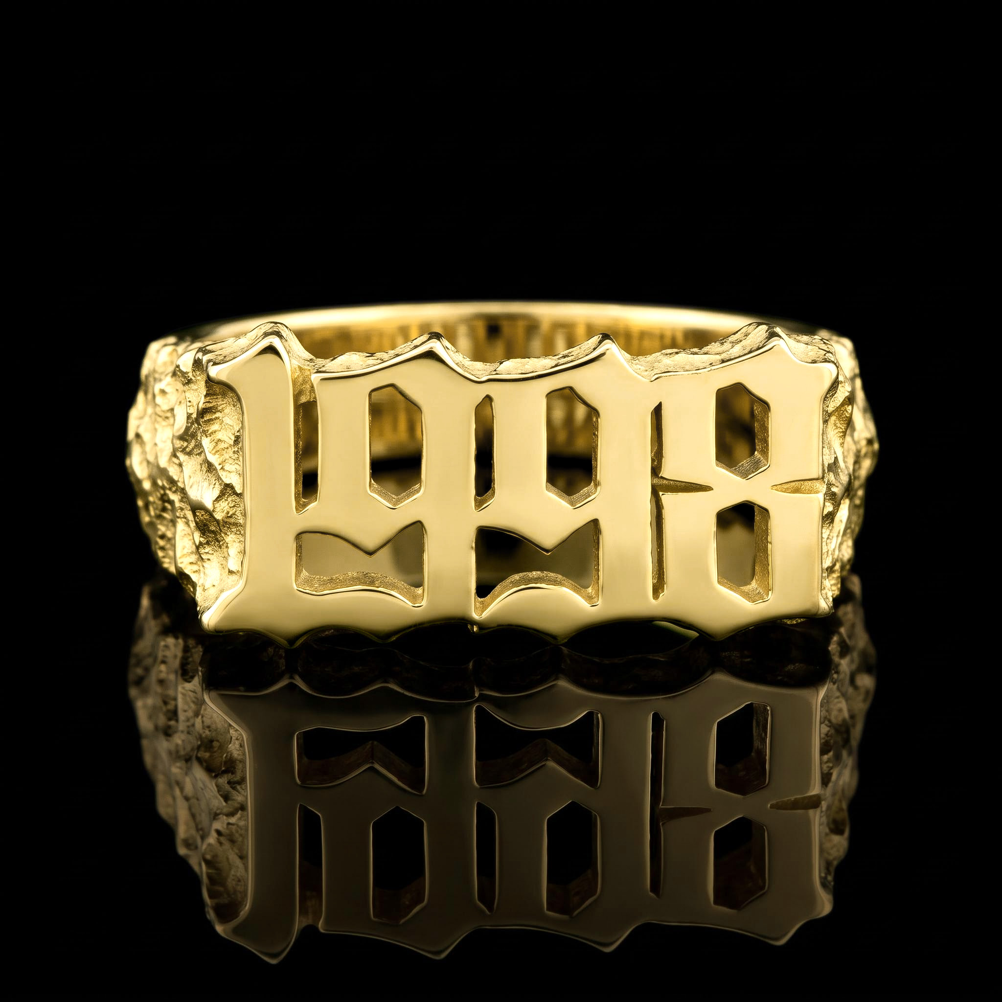 Custom Memorial Year/Numbers Nugget Ring Custom Memorial Year/Numbers Nugget Ring