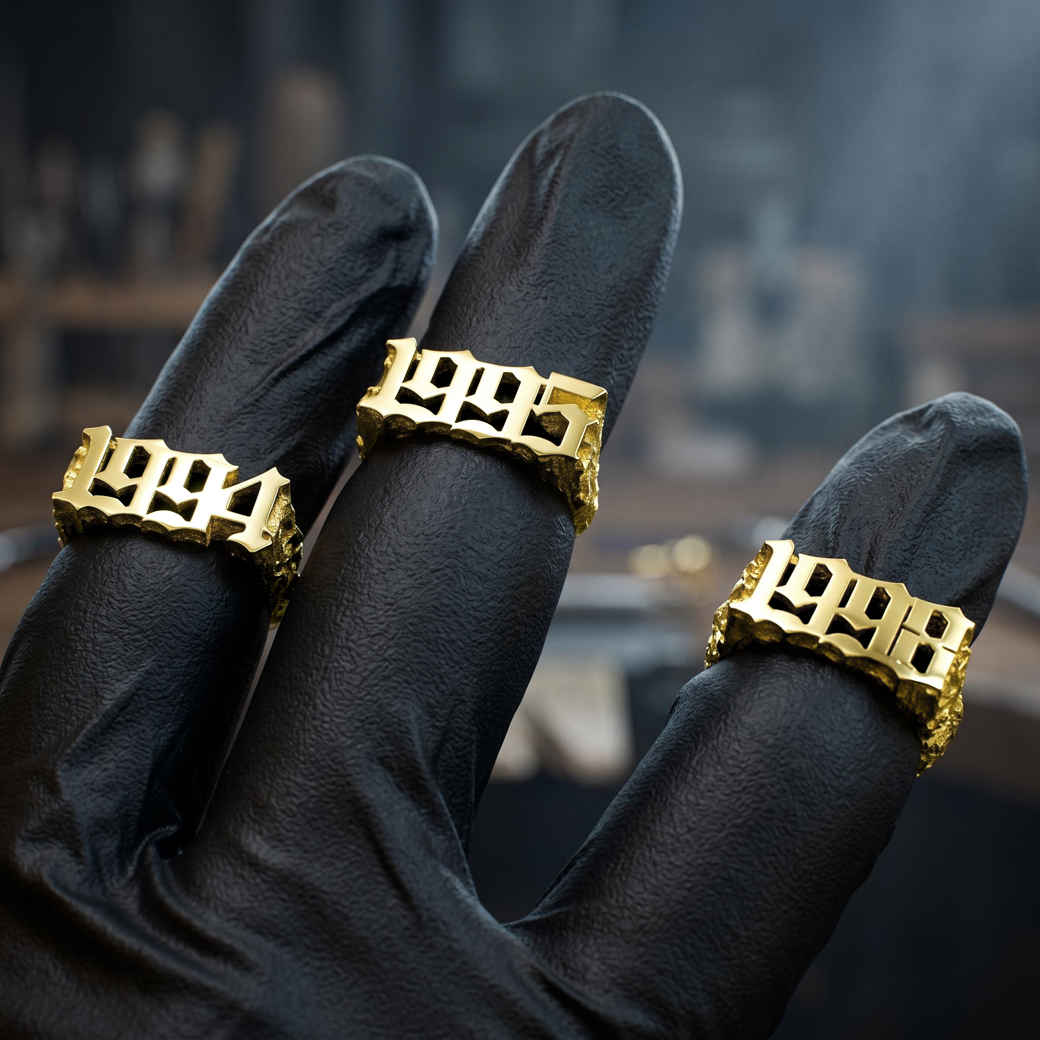 Custom Memorial Year/Numbers Nugget Ring Custom Memorial Year/Numbers Nugget Ring