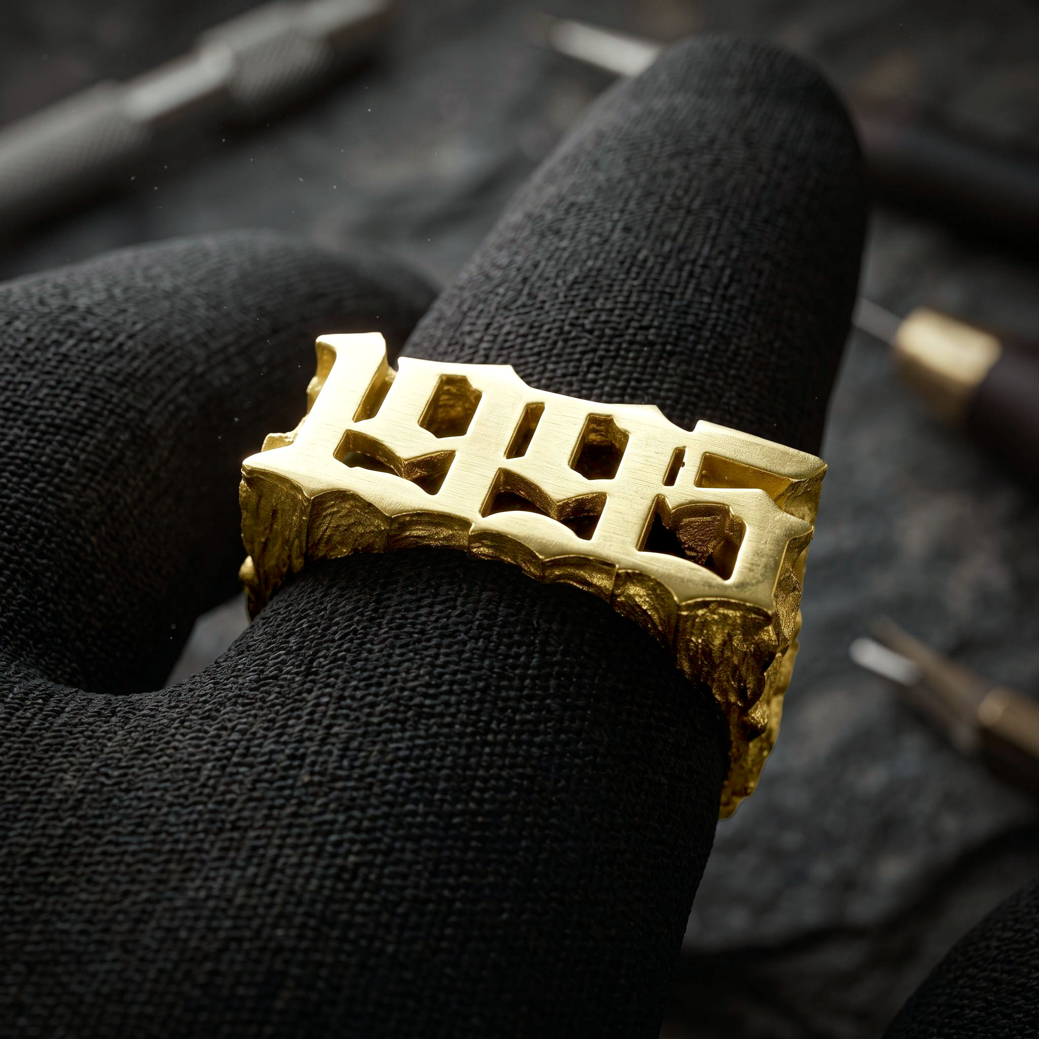 Custom Memorial Year/Numbers Nugget Ring Custom Memorial Year/Numbers Nugget Ring