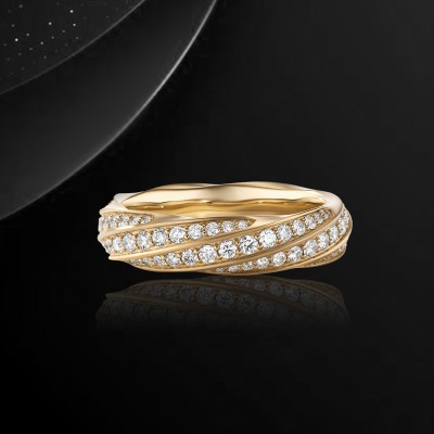 3.26 CTW Black/White Diamond Men's Cable Edge Band Ring