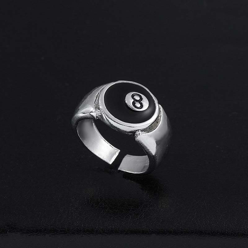 8 Ball Open Ring for Men