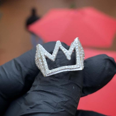 Iced King Crown Ring for Men