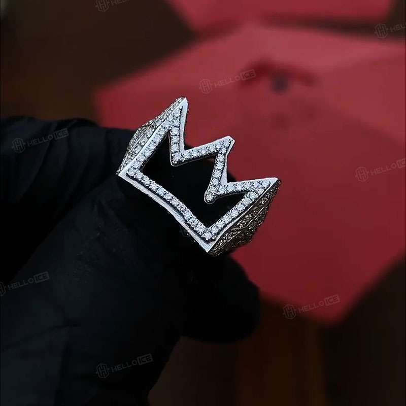 Iced King Crown Ring for Men