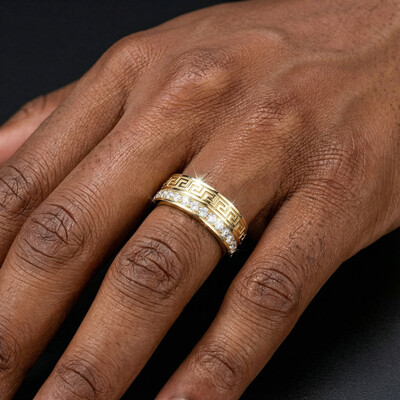 Iced Meander Band Ring