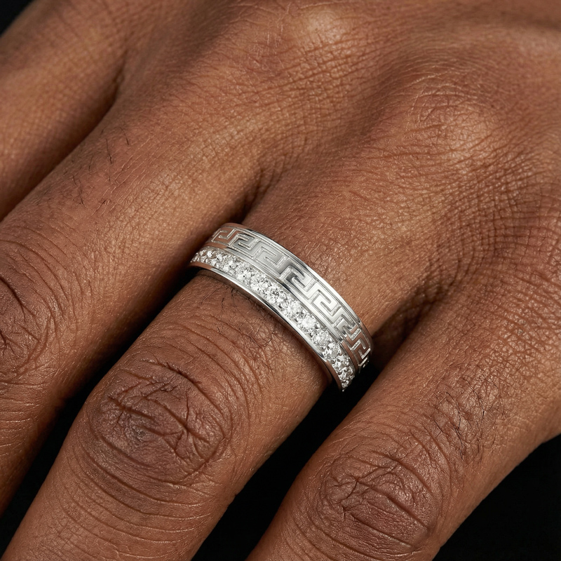 Iced Meander Band Ring Iced Meander Band Ring