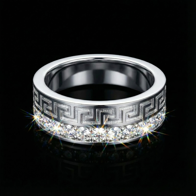 Iced Meander Band Ring Iced Meander Band Ring