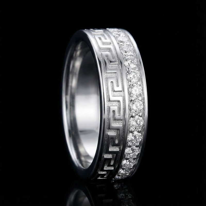 Iced Meander Band Ring Iced Meander Band Ring