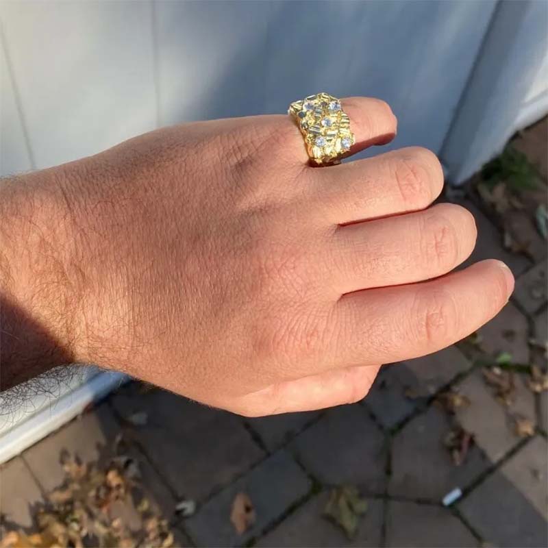 Iced Nugget Ring in Gold